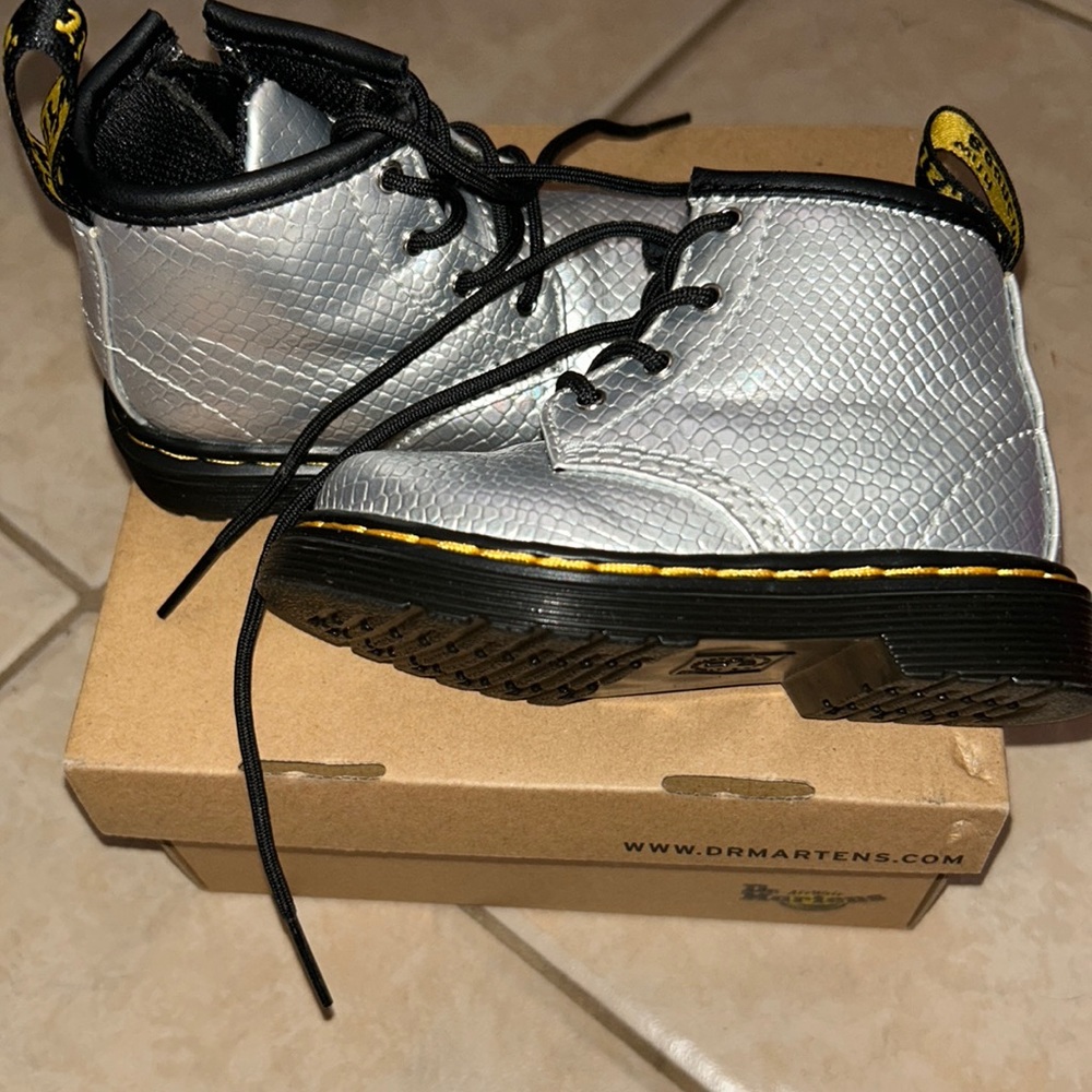 Dr. Martens silver  toddler boots